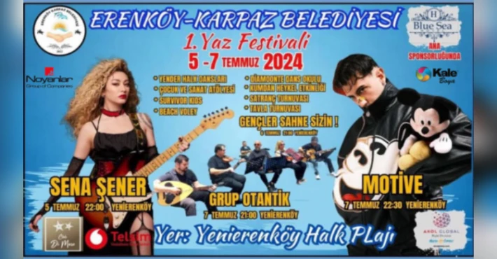 Erenköy-Karpaz Belediyesinin birinci yaz festivali 5-7 Temmuz’da