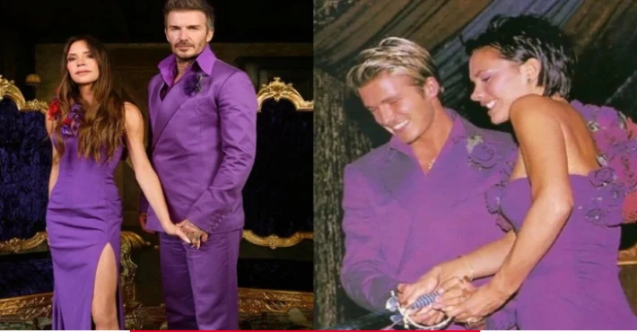 25 yıl sonra aynı kıyafetleri giydiler! Beckham çiftinden ikonik kutlama