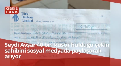 Seydi Avşar 40 bin küsür bulduğu çekin sahibini sosyal medyada paylaşarak arıyor